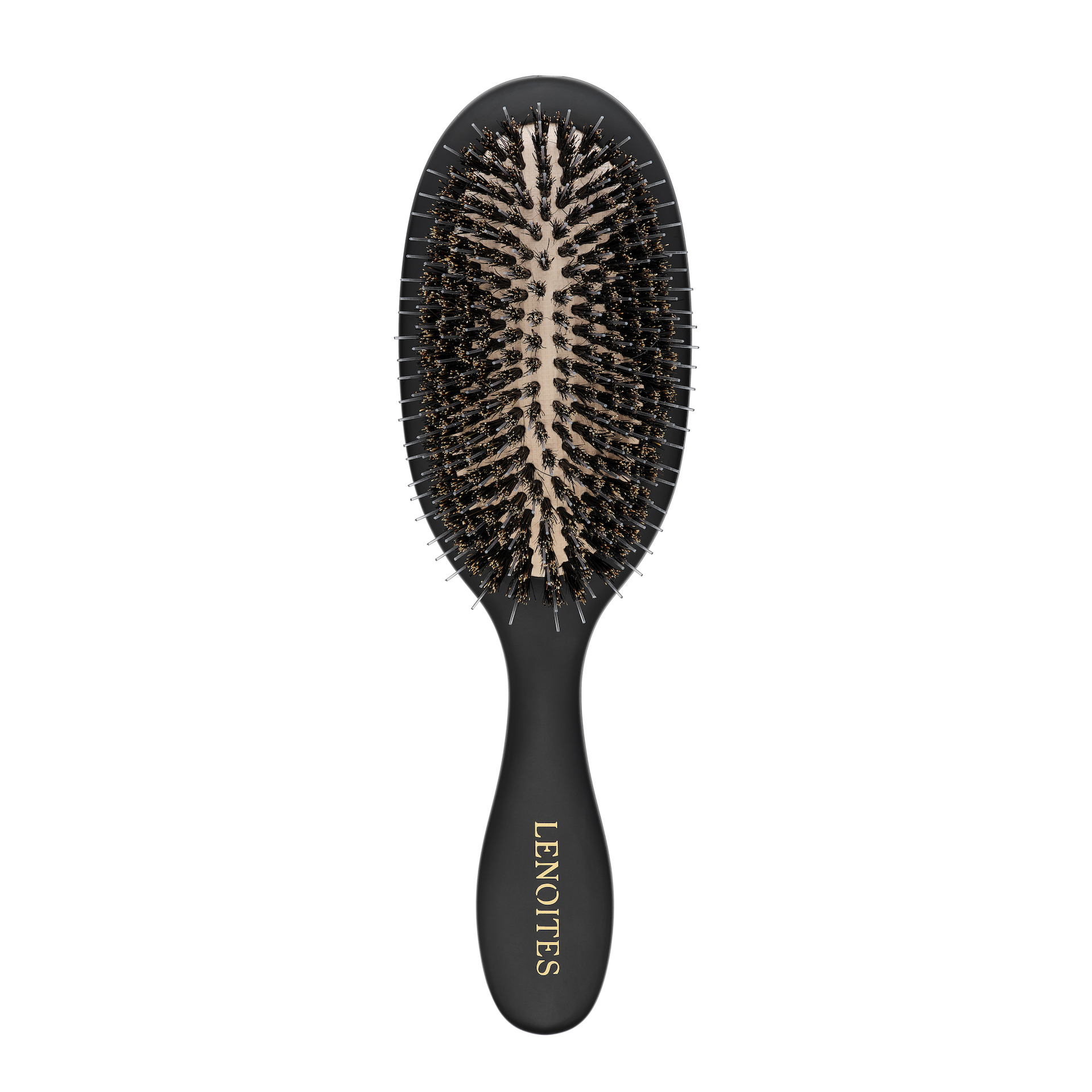 Hair Brush Wild Boar with pouch and cleaner tool, Gold – LENOITES