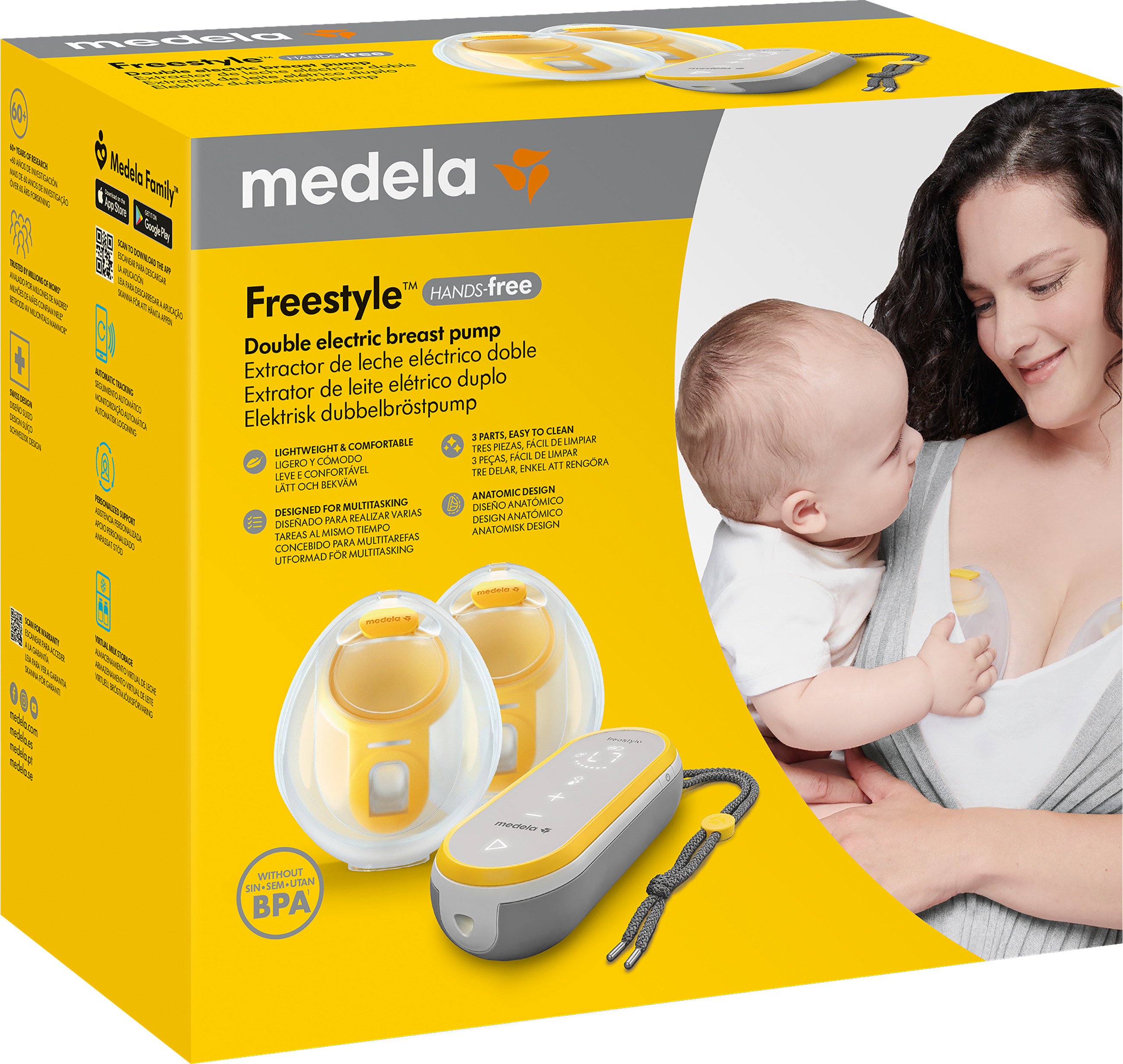 Medela 2 101034986 elektrisk mjölkpump, 1st, gul : : Babyprodukter