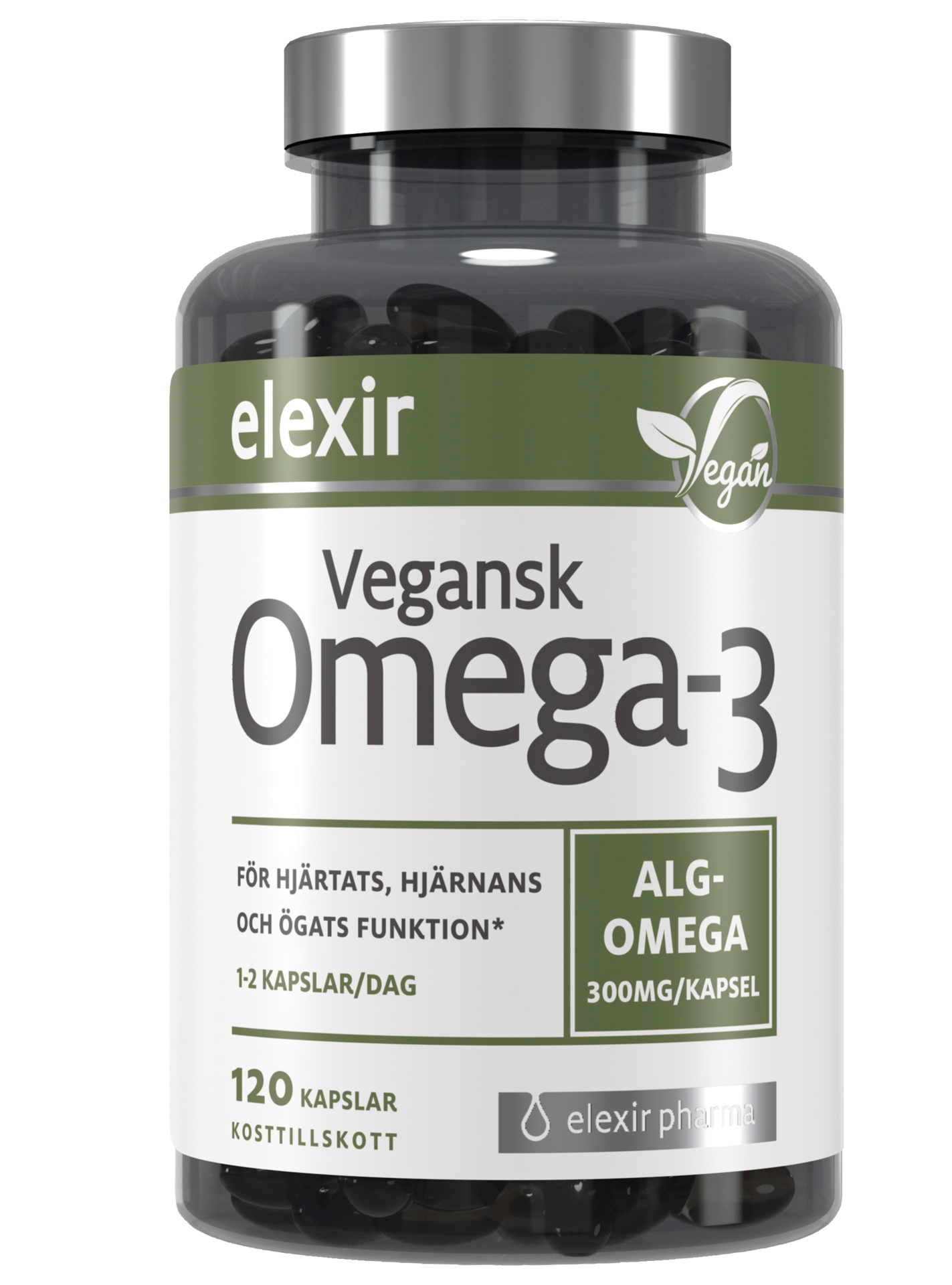 K p Elexir Pharma Vegansk Omega 3 120 kapslar Apohem